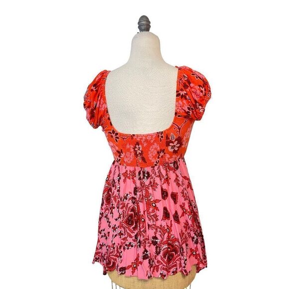 Free People Women's La Bamba Floral Baby Doll Pullover Top Small - Picture 5 of 7